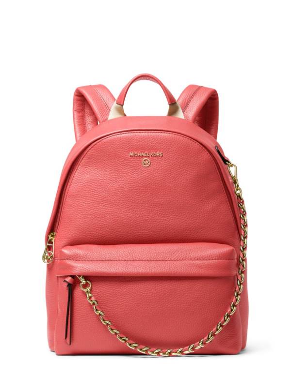 Damske Batohy Michael Kors Slater Medium Pebbled Leather Svetlo Červené - Kabelky Michael Kors Slevy | ZORUY-6371
